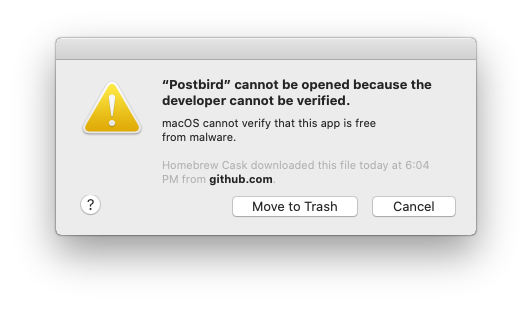 Postbird unidentified developer